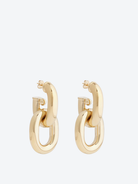 Gold double XL link earrings