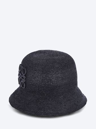 Raffia calfskin anagram bucket hat