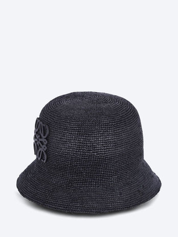 Raffia calfskin anagram bucket hat