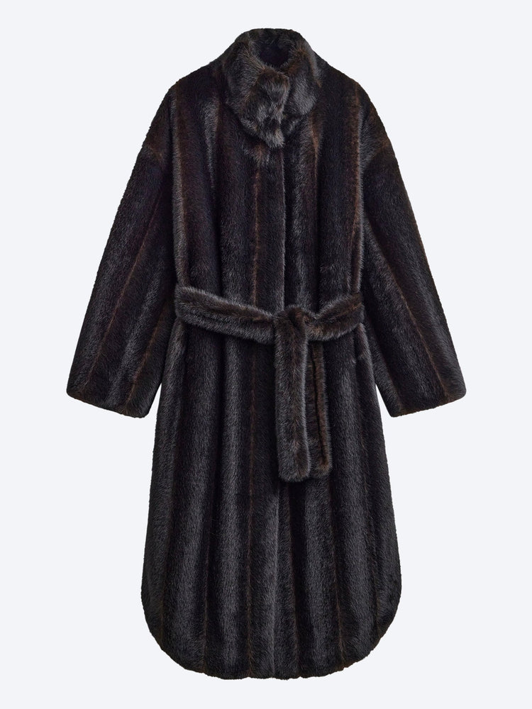 Ravello faux fur robe coat 1