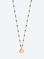 Rdc or rose lucky coeur resine vert emeraude 40 cm ref: