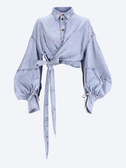 Rebellion denim wrap blouse ref: