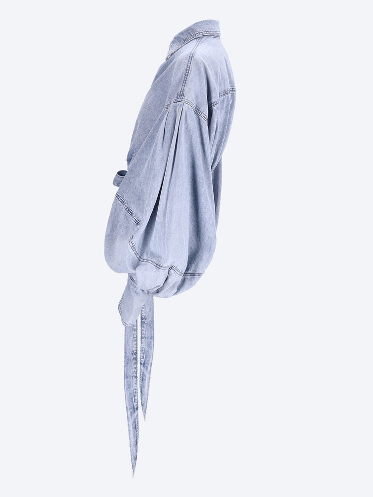 Rebellion denim wrap blouse 2