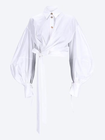 Rebellion poplin wrap blouse