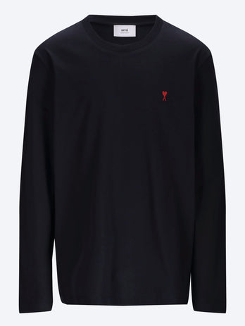 T-shirt rouge à manches longues ami de coeur