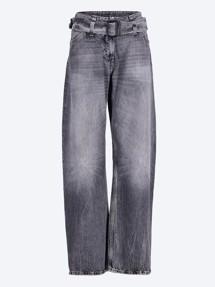 Relaxed fit belted jeans 1