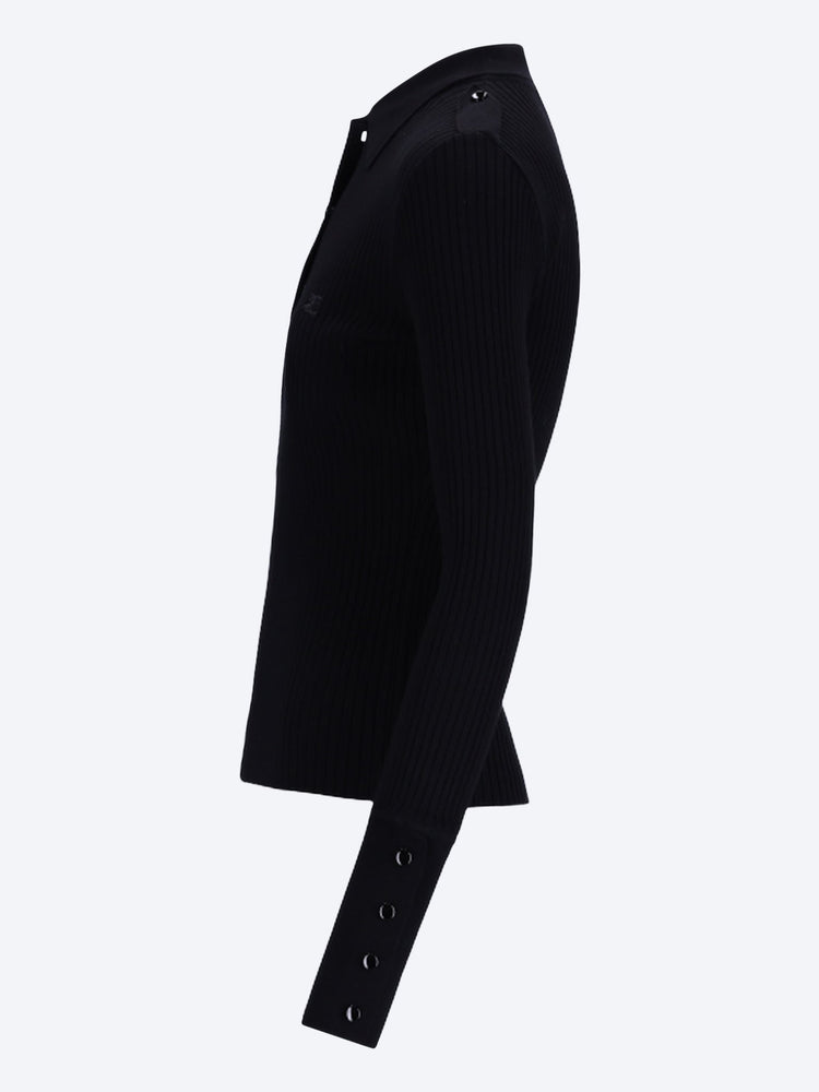 Rib knit long sleeve top 2