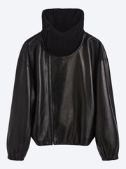 Lederjacke mit geripptem Ausschnitt ref: