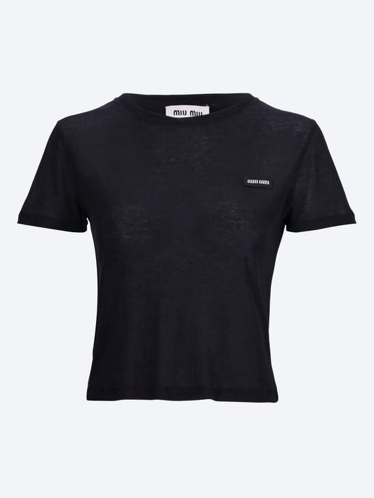  T-shirt en jersey côtelé FEMME-VÊTEMENTS PULLS À COL ROND MIU MIU SMETS