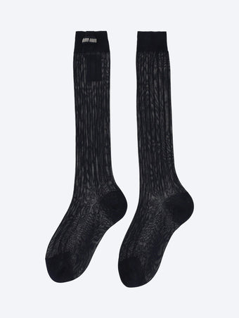 Ribbed silk socks
