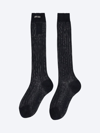 Ribbed silk socks