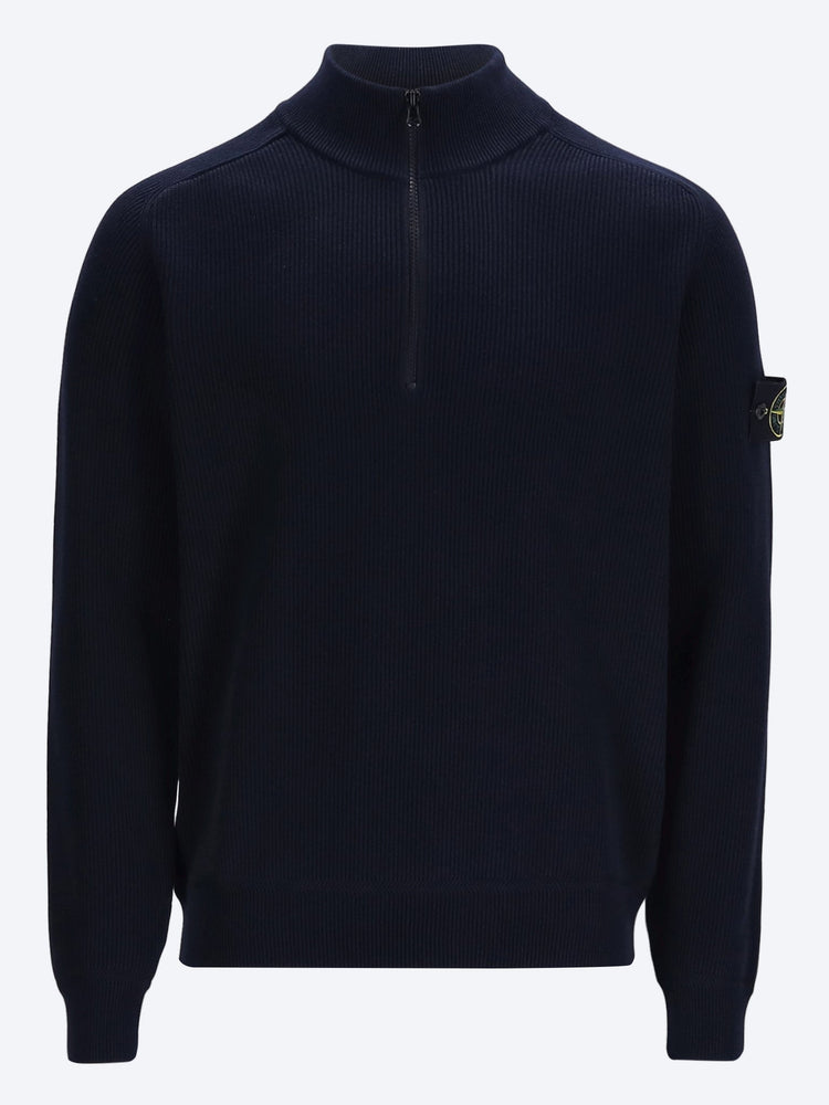 Ribbed soft organic cotton long sleeve polo 1