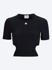 Ribbon cut out contrast t-shirt ref: