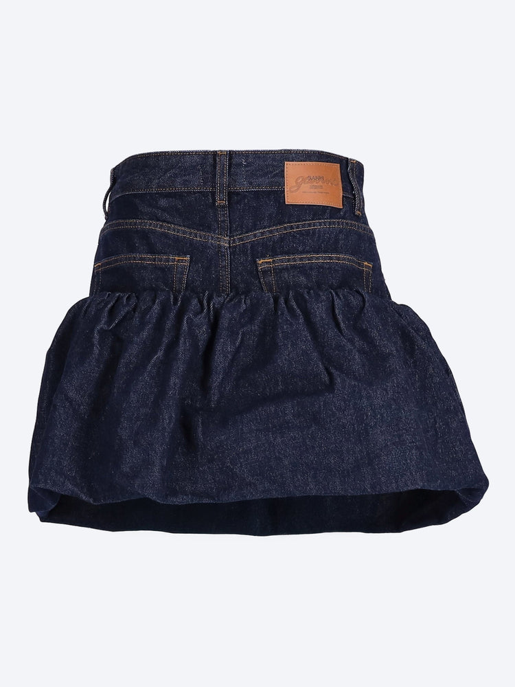 Rinse denim bubble mini skirt 3