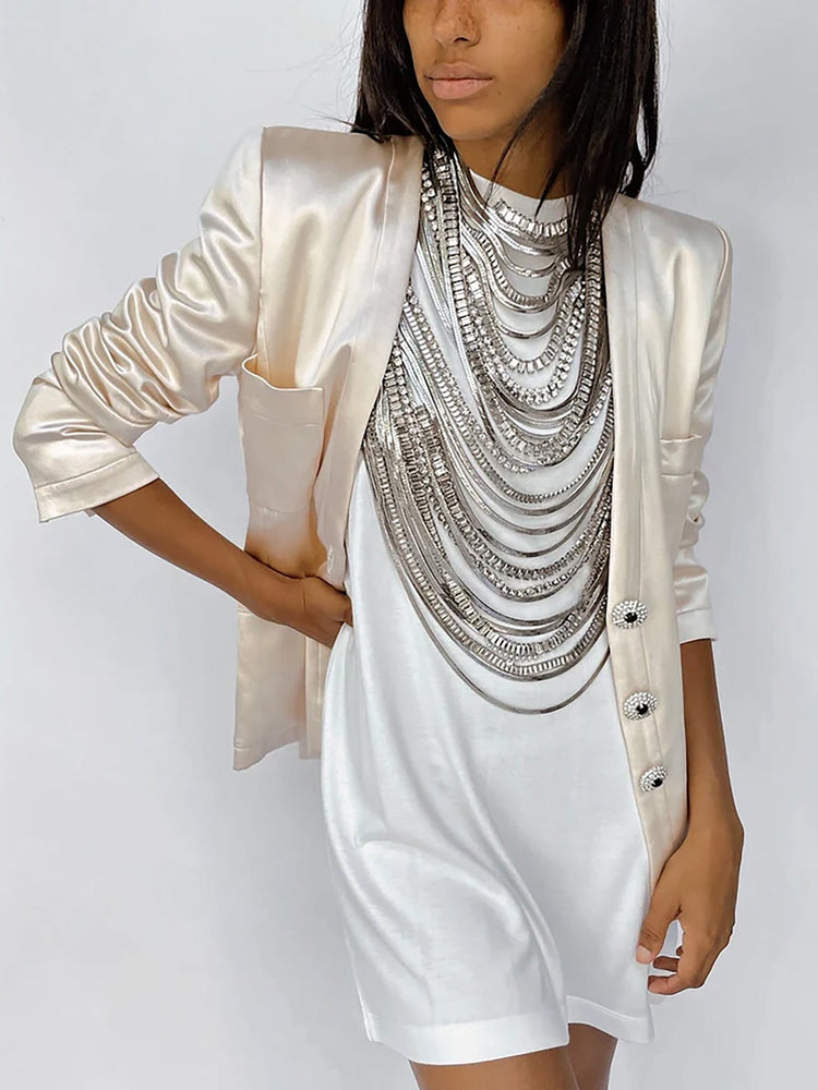 Rossellini bejeweled top slv plated 2