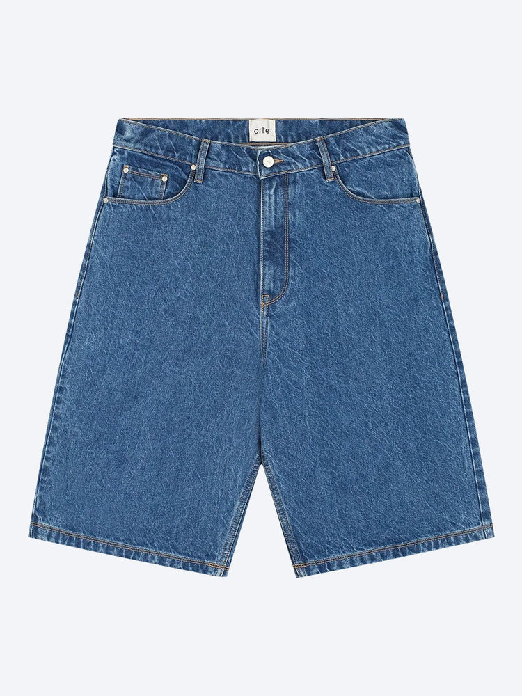 Jeansshorts mit runden Taschen 1