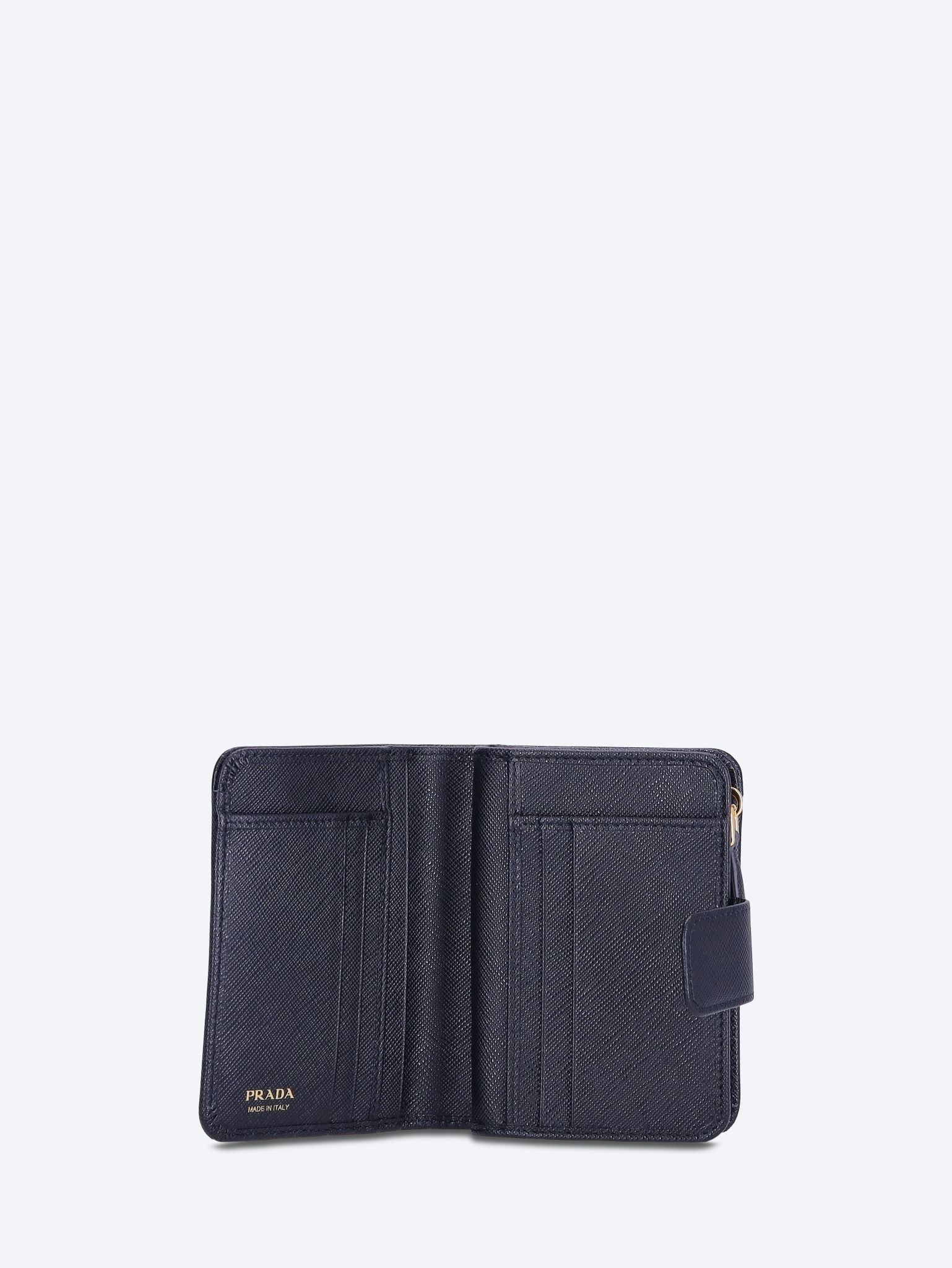 Saffiano triangle leather wallet 2