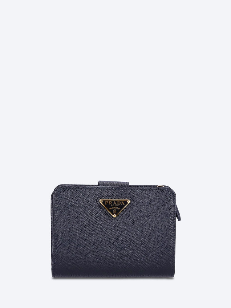 Saffiano triangle leather wallet 1