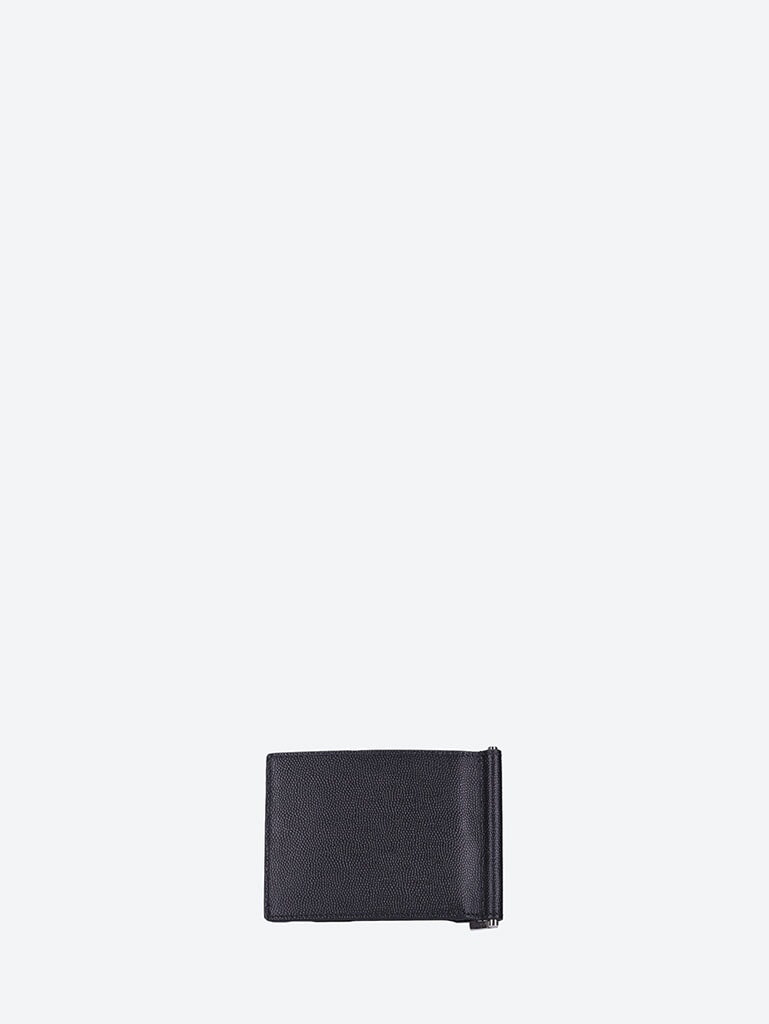 Saint laurent paris grained matt calfskin money clip wallet 2