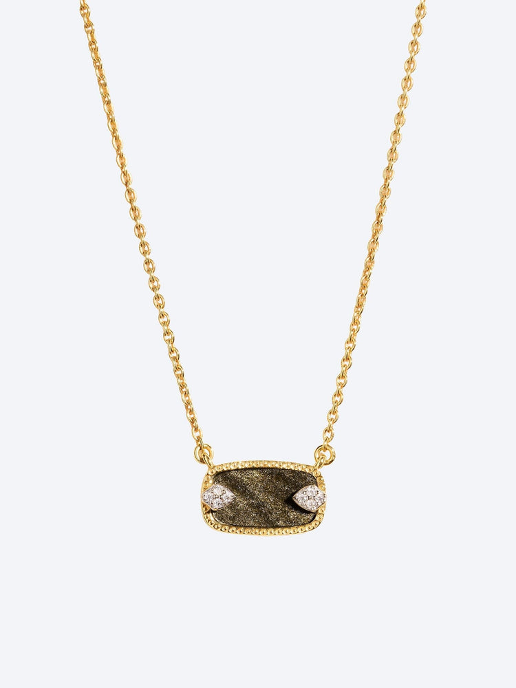 Collier Sangha Obsidien Gold 1