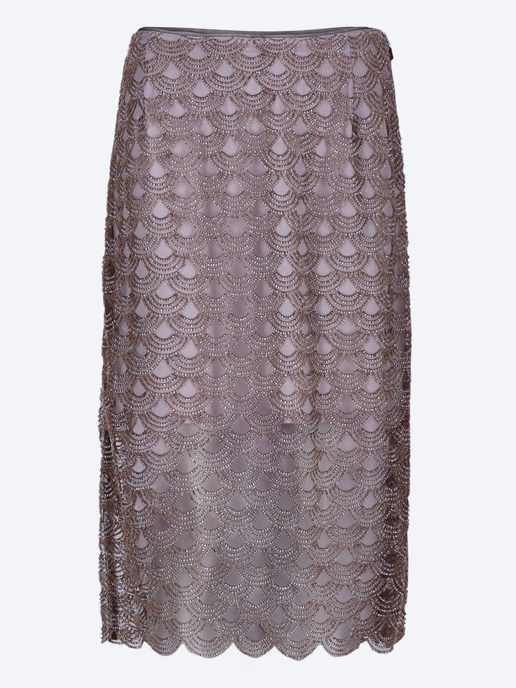 Scallop sequin midi skirt 1