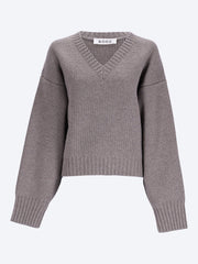 Sculptural compact v-neck sweater ref: