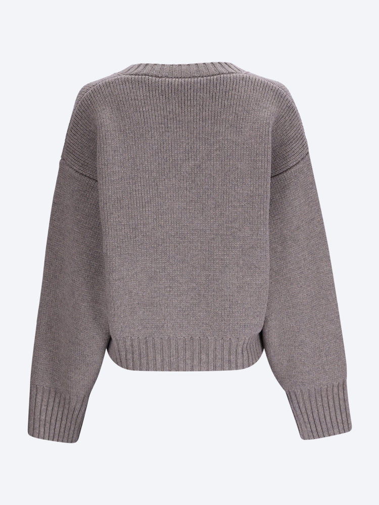 Sculptural compact v-neck sweater 3