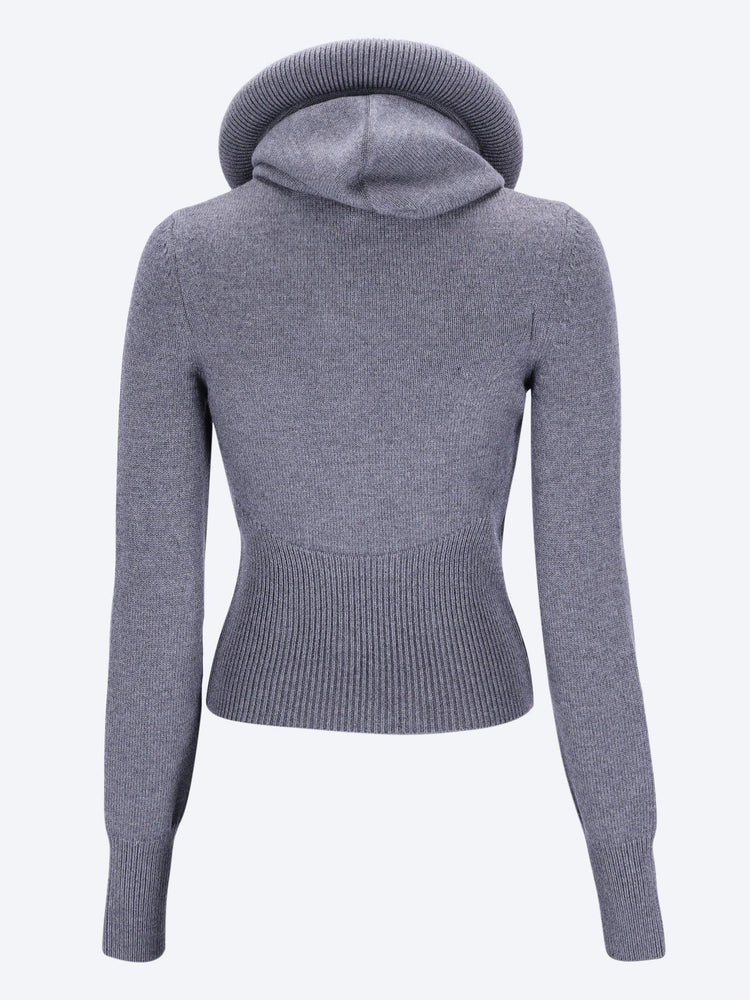 Sculptural wool crewneck sweater 3