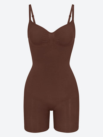 Seamless sculpt mid thigh bodysuit