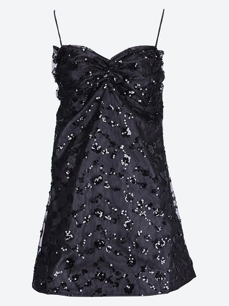 Sequin lace mini dress