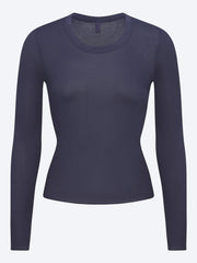 Sheer cotton long sleeve wide crew ref: