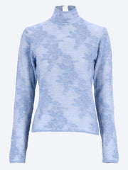 Sheer flower jacquard mockneck knitwear ref: