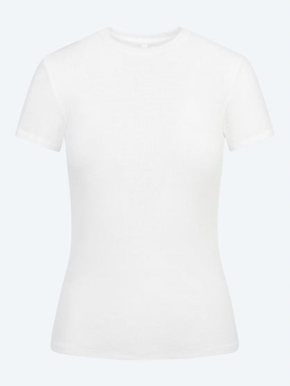 Sheer rib crewneck t-shirt