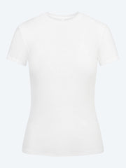 T-shirt transparent à col rond en maille côtelée ref: