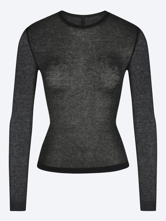 Sheer rib long sleeve