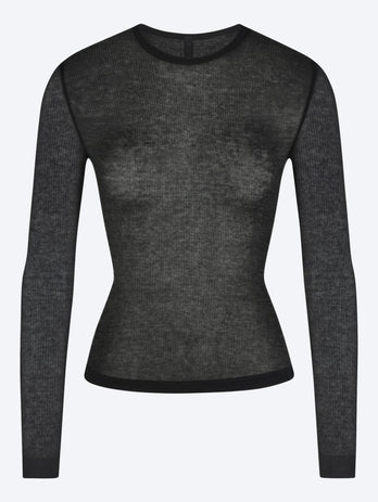 Sheer rib long sleeve