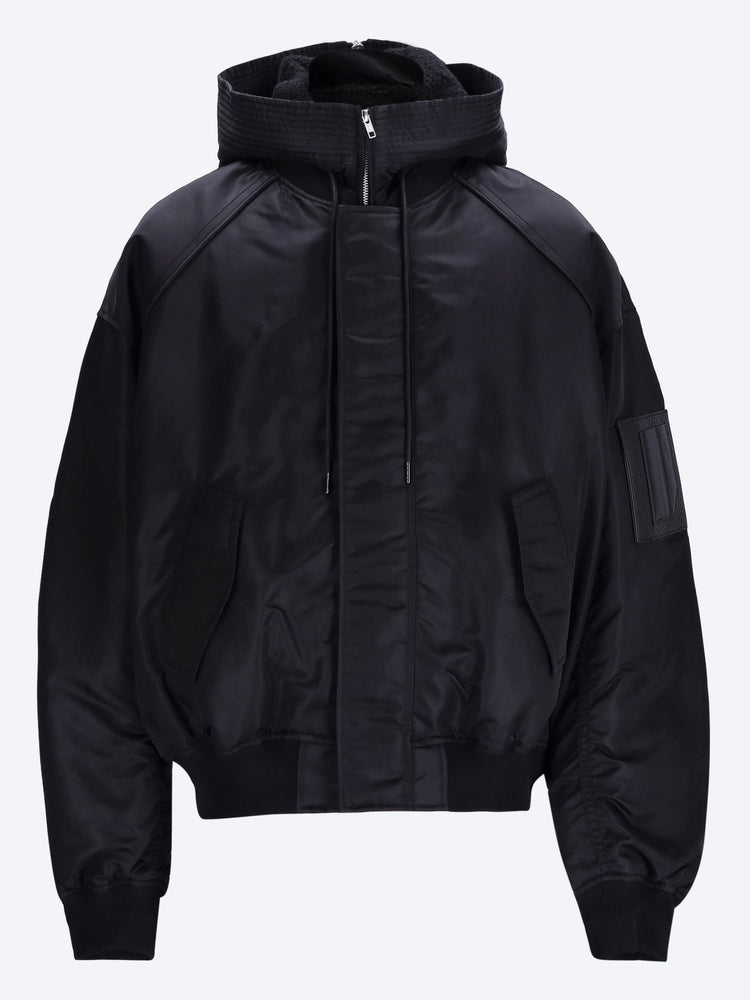 Sheering lambskin hood ma-1 jacket 1