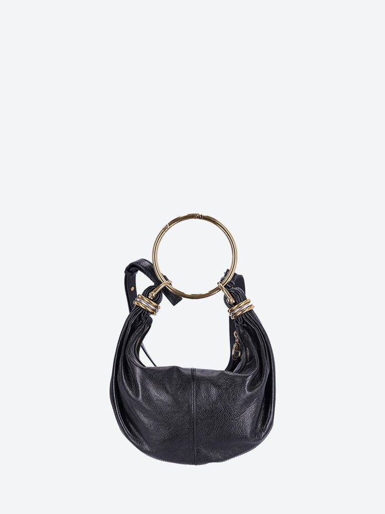 Shiny grained calfskin bracelet bag 1