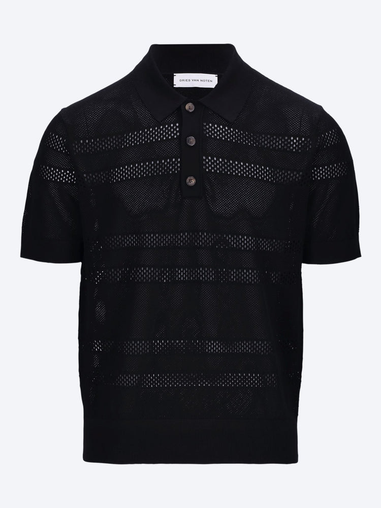 Short-sleeve mesh polo shirt 1