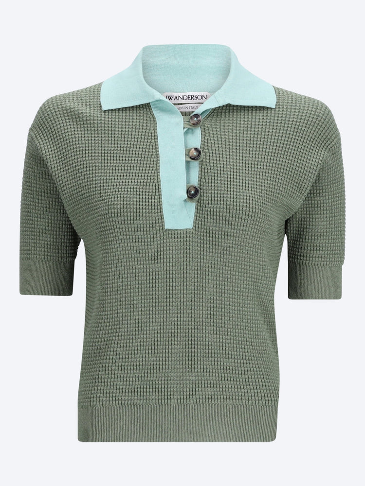 Short sleeve polo sweater 1