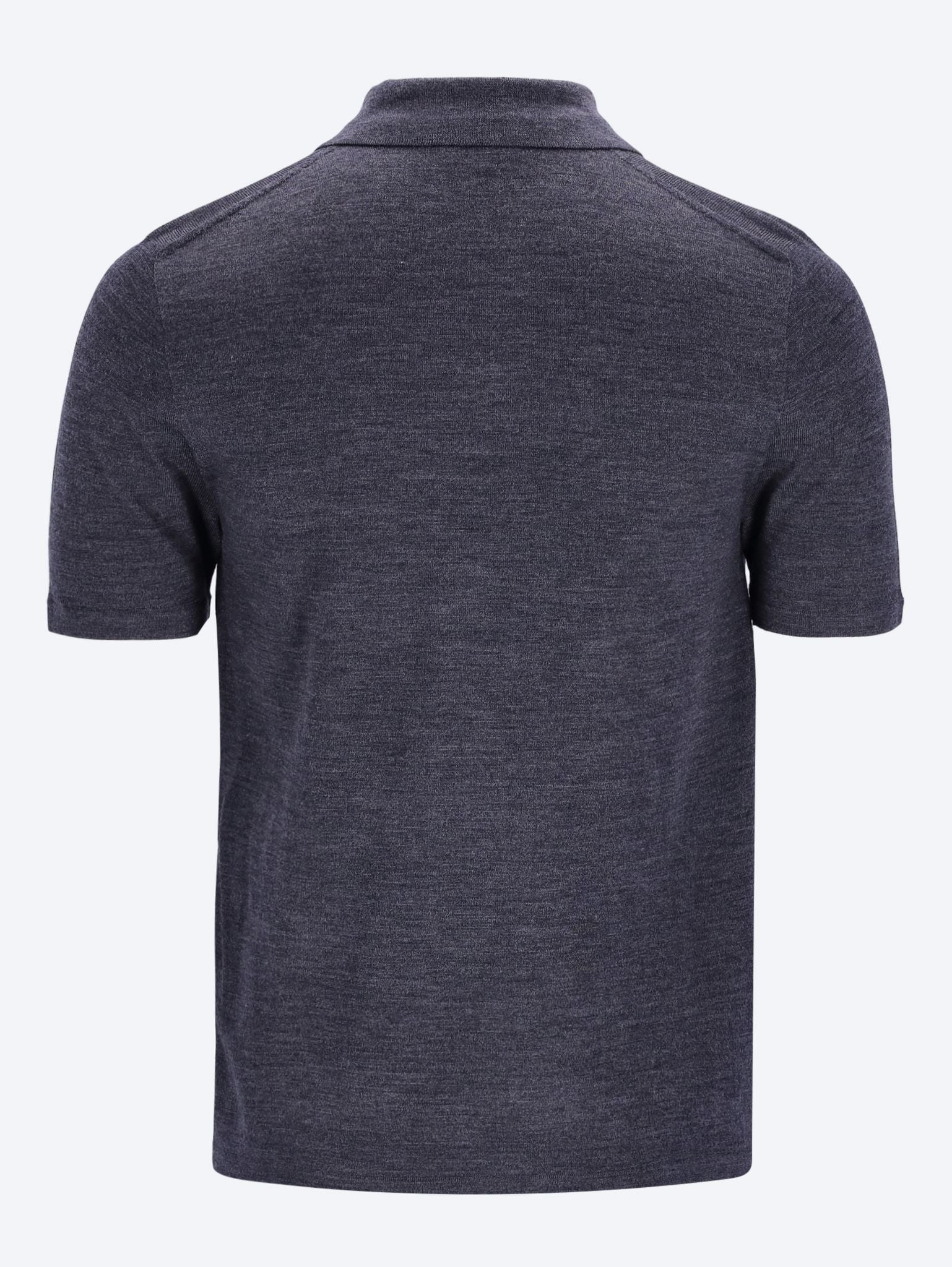 Short sleeved merino wool polo sweater 2