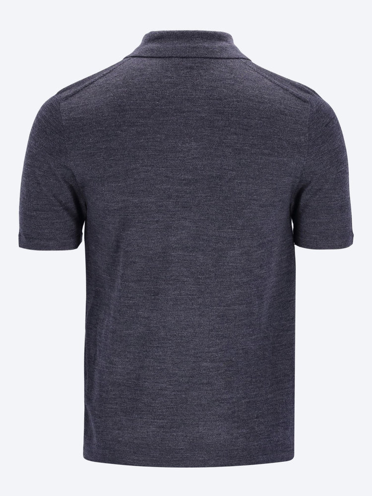 Short sleeved merino wool polo sweater 2