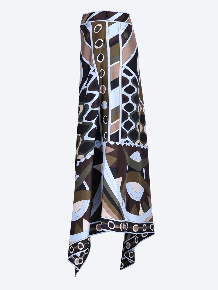 Silk occhi print skirt 2