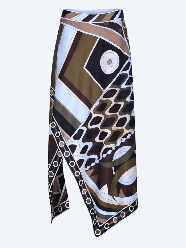 Silk occhi print skirt 1