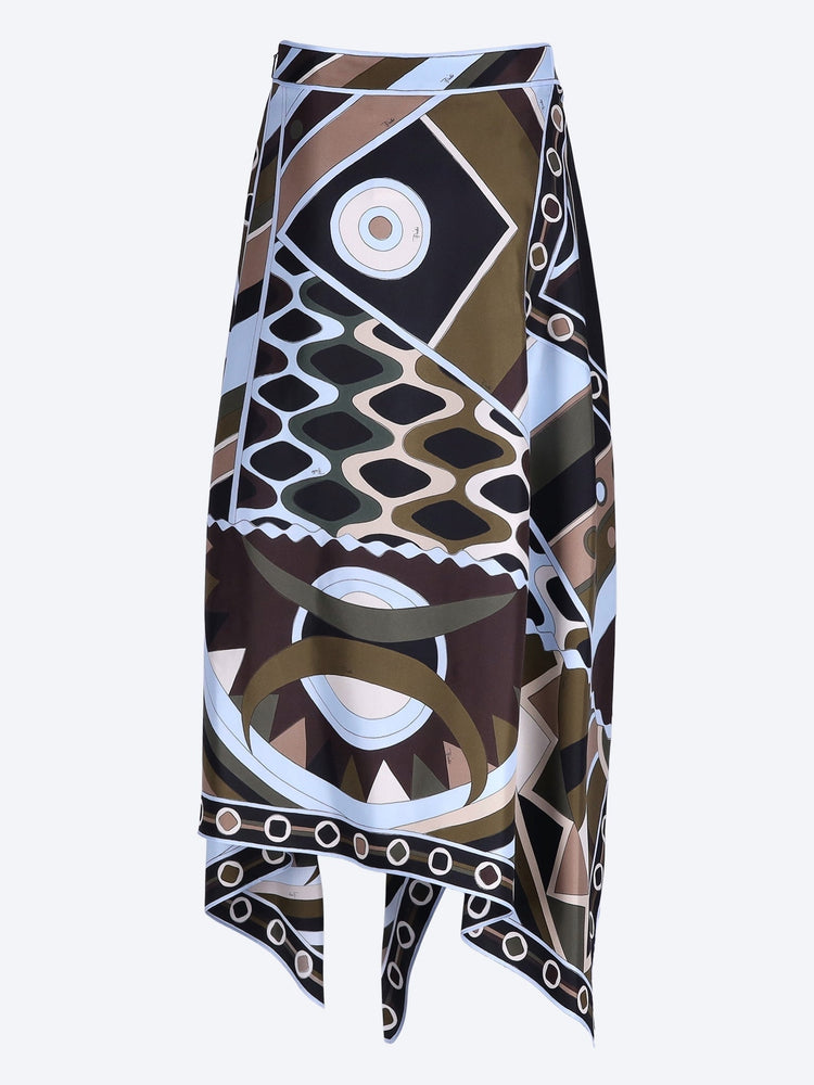 Silk occhi print skirt 3