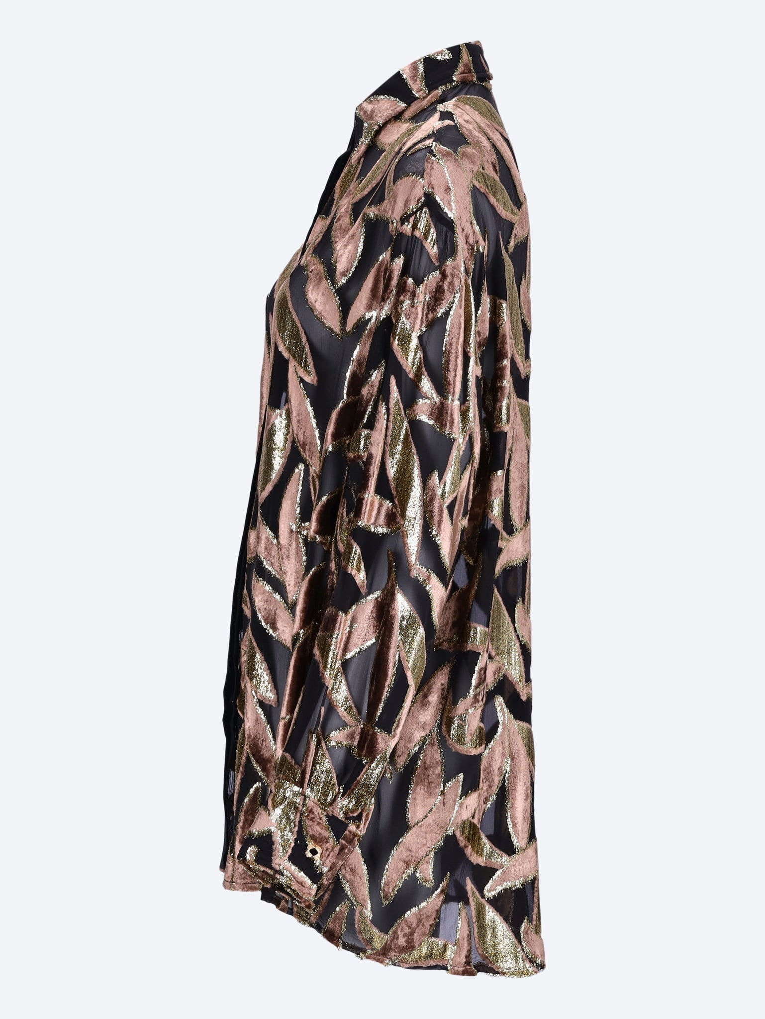 Silk print long sleeve shirt 2