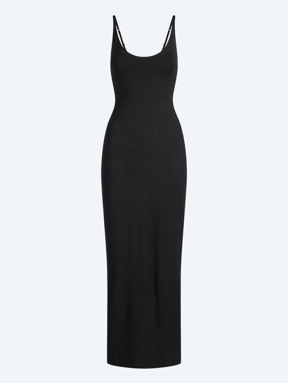 Smooth layers skimpy scoop neck dress