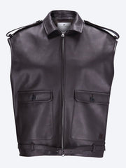 Ärmellose Bomberjacke aus Leder ref: