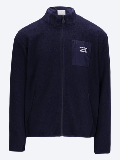 Sherpa-Jacke mit Reißverschluss und Slogan