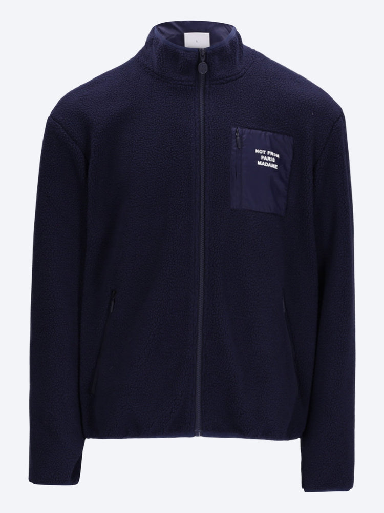 Sherpa-Jacke mit Reißverschluss und Slogan 1